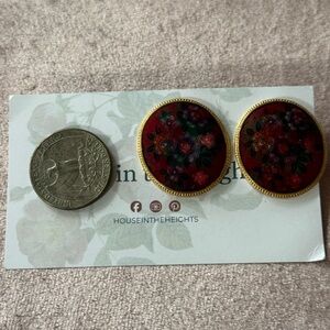 Vintage cloisonné style stud earrings